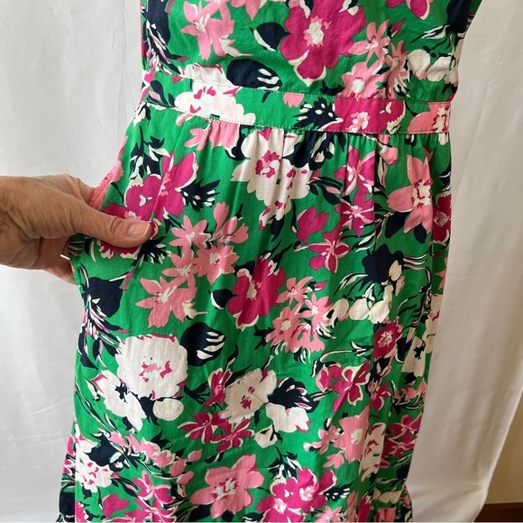 J CREW FACTORY DRESS 8 FLORAL V NECK RUFFLE MIDI EASTER SUMMER PARTY FEMININE - Picture 6 of 11